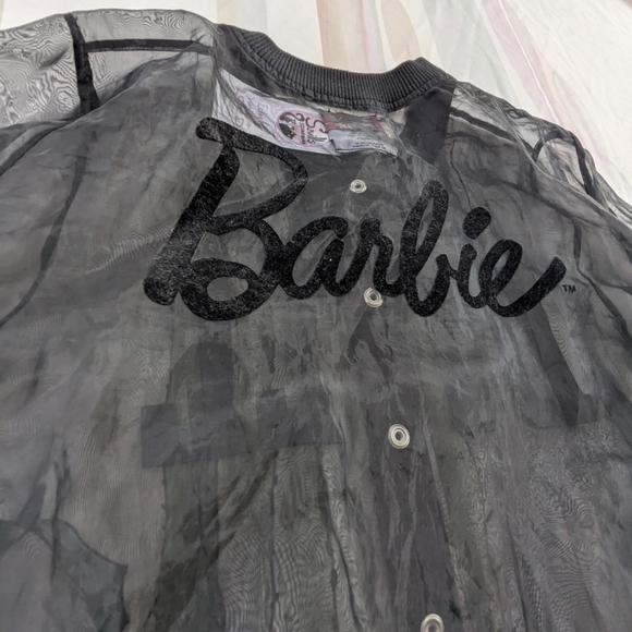 2014 Barbie X Forever 21 Black & White Sheer Doll Varsity Snap Up Jacket - Picture 2 of 6
